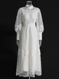 French Classical Style 2025 New Temperament Design Embroidered Laces To Show Thin Solid Color Dress
