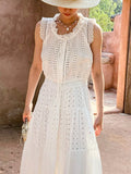 Fongt New White Embroidered Small Top Women's French Design Small Design Small Shirt Women's Sleeveless Waistcoat