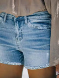 Direct Selling Female Summer Hand-Worn Frill Light Blue Loose Casual Denim Shorts Hot-Outfit