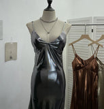 Picts Hottie Liquid Metallic Sling Dress Bag Pupama Long Skirt With Chest Cushion Dress Dress
