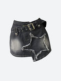 Star Asymmetric Denim Mini
