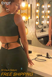 Women Y2K Lace Up Backless Tank Top Solid Knitted T-shirts Tops Sexy Crop Top Night Club Outfits 2023 Streetwear Basic