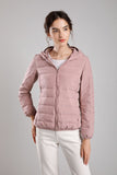 New Seamless High-End Down Jacket Women's Short Thin Autumn And Winter Hooded Outdoor Sports Large Size Coat Tide-Outfit