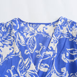 Spring Printed V-Collar Stitched Long-Sleeved Dress 9878093-Outfit