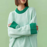 Women Sweater Knitted Autumn Orange Casual Loose Long Sleeve Pullover Tops Female 2022 Streetwear Chic Ladies