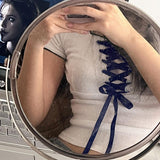 Trend Is Lively, Short-Sleeved T-Shirt, Square Necktie, Color Slimming Basic Blouse, New Spring / Summer 2024 Style-Outfit
