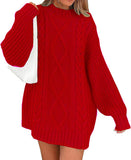 Fongt Hot Style Women's Knit Sweater Autumn And Winter Twisted Flower Long Sleeve Loose