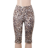 Fongt Summer 2024 New Casual Shorts Hottie Sexy Leopard-Print Five-Point