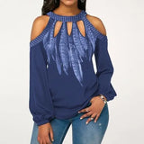 Women Cold Shoulder Long Sleeve