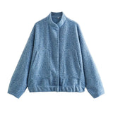 2023 New 15 Color Loose Casual Coat Street Y2K Vertical Collar Dark Button Coat Female B88420-Outfit