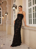 Formal Occasion Dresses Maxi Black Appliques Dresses for Dancing Parties Long Elegant and Beautiful Women Dress-Outfit