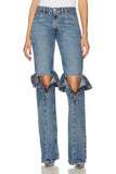 High Waist Denim Blue Off Knee Wide Leg Pants For Women 2024 Autumn Fashion Female New Y2k Elegant Jeans TH5658-Outfit