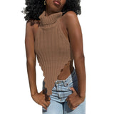 Fongt Spring And Summer New Explosion High-Collar Irregular Sexy Back Hair Weaving Small