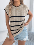 Shooting 2025 Spring And Summer Striped Jasmine Casual Loose Knitted Jersey Holiday Tops Women's