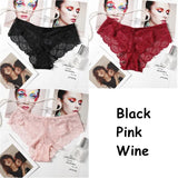 Sexy Lace Panties Solid Soft Breathable Briefs Seamless Women Underwear Ladies Panty Transparent Tempting Low-Rise