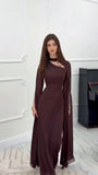 Fongt New Women's Temperament Elegant Solid Color Slim Slimming Dress