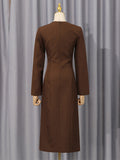 Fongt Oil High-End Women's Decoration Long Dresses 2025 New Long Sleeve Opens High-Sleeves Dresses For Women