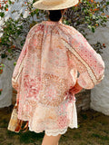 Fongt And Summer New Holiday Wind Sun Protection Shirt Women Loose Bohemian Print French Holiday Tops European Women's