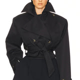 Fongt Temperament Long-Sleeved Solid Color Waist Thin Coat 2025 New High-End Fashion Wind Coat Woman