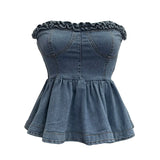 Real Shooting Hottie Wearing Brated Cowboy Waist Wood Ear Slim Skirt Swamped Waist Thin Top