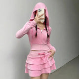 Aesthetic Skirt & Hoodie Two Piece