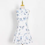 Fongt Dress Women's Spring High Sense 2025 Women's New Temperament Sleeveless Skirt Floral Dress Dress