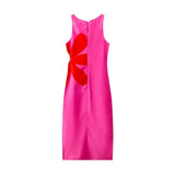 New Spring Style Positioning Printing Hollowed-Out Split Suspender Dress-Outfit