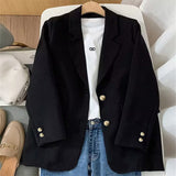 Fongt Jacket Female Spring New Korean Version Classic Two Buckle Temperament Orange Loose Casual Web Celebrity Small Suit Female-Outfit