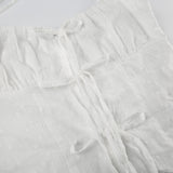 Solid White Bandage Bow Camis Sexy Split Sleeveless Halter Crop Top Women Summer Party Clubwear Y2k Vintage Tees Grunge-Outfit