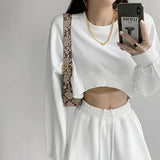 Fongt Hoodie Women Fall 2024 Korean Solid Color New Loose Round Collar Women Long Sleeve Jacket Women's