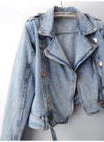 Denim Cropped Trench Jacket-Outfit