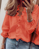 Fongt Spring And Summer New Long-Sleeved Leafed Shirt