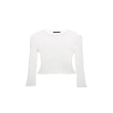Fongt / Summer 2023 New Hot Selling Long-Sleeved Round Collar Thin Breathable Knit-Outfit