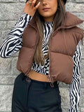 Sleeveless Cropped Puffer Jacket-Outfit