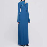 Fongt Temperament Collar Dress Dress In Spring 2025 New Simple Fold Design Textured Temperament