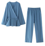 Fongt Women's INS Explosion And Type-Singed Pajamas Pants Set