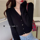 Fongt Knit Cardigan Thin Women Fall 2024 New Outside Air Conditioning Shirt Red Short Gentle Wind Jacket-Outfit