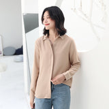 Simplicity Chiffon Shirt and Tops 2021 New Women Solid Colors Casual Long Sleeve Blouse Lady Office OL Shirts