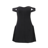 Fongt Mengling With The Same Women's Hot Style Sexy Hot Girl Pure Desire A Word Shoulder Wrapped Chest Temperament Slim-Outfit