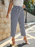 Fongt Plus-Size Women's Striped Print With Straight