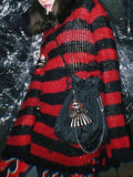 Distressed Stripe Longline Sweater-Outfit