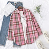Plaid Shirts Womens Blouses And Tops Long Sleeve Loose Checked Female Clothes Outwear Winter 2022