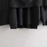 Autumn Style With Asymmetrical Scarf And Short Loose Knitted Coat Coat-Outfit