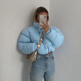 Zipper short padded jacket-Outfit