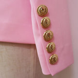QUALITY 2023 New Fashion Designer Blazer Women's Slim Fitting Metal Lion Buttons Double Breasted Blazer Jacket Baby
