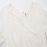 Spring Style Hollowed-Out Embroidered V-Collar Fashion Dress 2922274-Outfit
