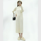 Fongt And Winter With Coat Sweater Dress Women Loose Fashion With Medium And Long Bottoming Over The Knee Knit Dress