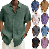 Fongt Explosion Summer V-Neck Button Cotton Cotton Pure Cotton Shirt Shirt Man Shirt