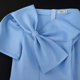 Fongt T900l Dical Collar Bow Dress Loose Comfortable Big Skirt A Dress Dresses
