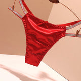 Fongt T-Shirts Without Trace Pure Cotton Crotch With Sexy Shiny Belt Bow Pure Desire Trousers Woman